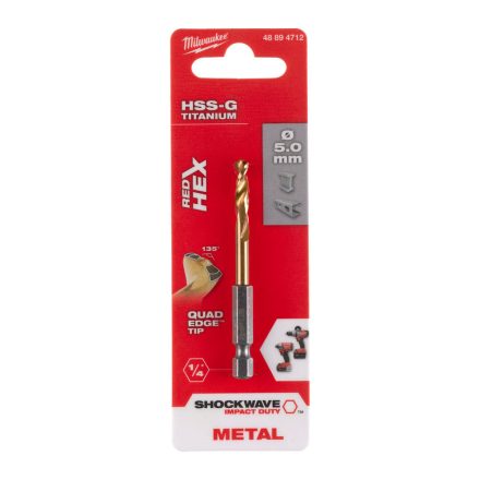 Milwaukee fémfúró Shockwave HSS-G TiN 5 mm - 1 db 