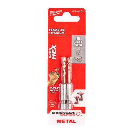 Milwaukee Shockwave HSS-G TiN fémfúró - 3 mm (2 db)