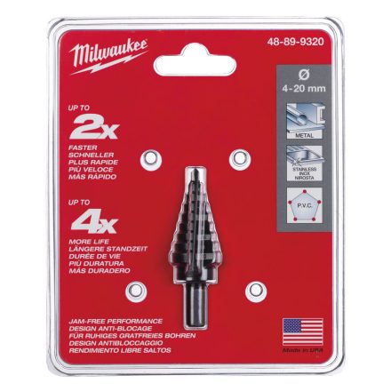 Milwaukee lépcsős fúró 4-20 mm