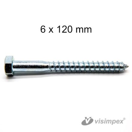 DIN 571 horganyzott 6x120 mm állványcsavar