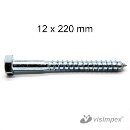 DIN 571 horganyzott 12X220 mm állványcsavar