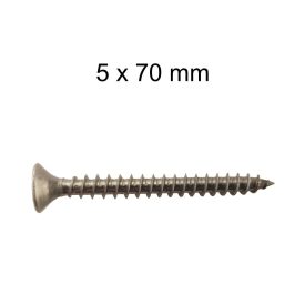 A2 rozsdamentes forgácslap csavar - 5x70 mm