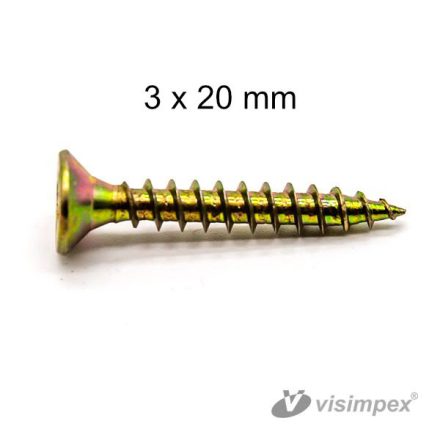 DIN 7505 faforgácslap csavar - 3x20 mm