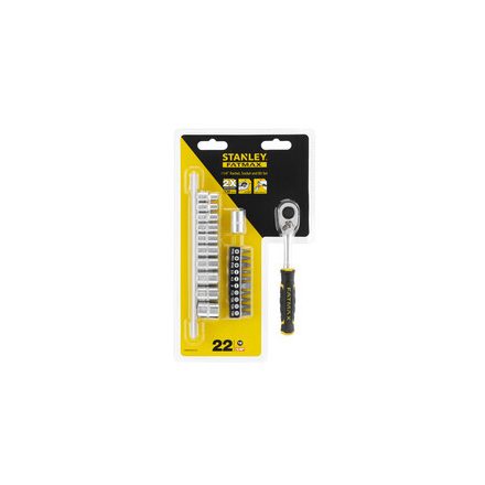 Stanley FatMax 22 részes 1/4"Hajtókar +dugókulcskészlet