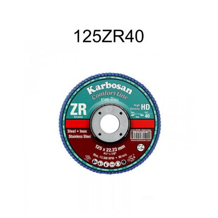 Karbosan lamellás INOX tárcsa - 125ZR40