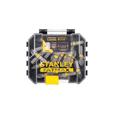Stanley FatMax Impact Pz2 ömlesztett bit tárolódobozban 